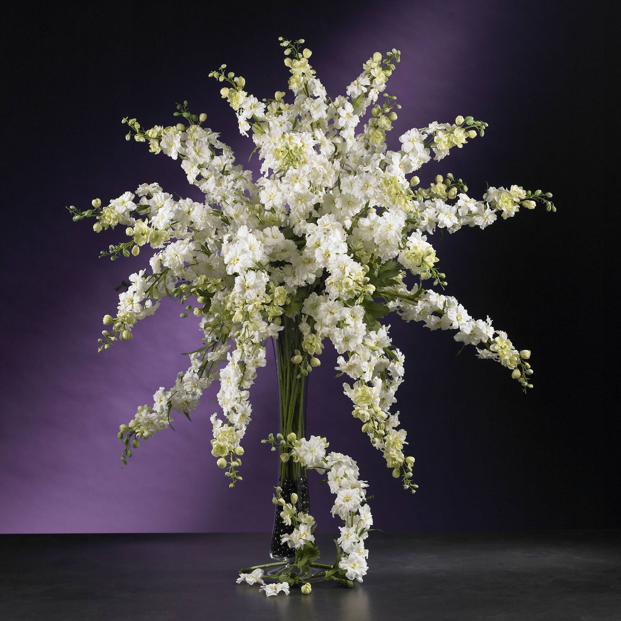 White Delphinium Stem, 12ct.
